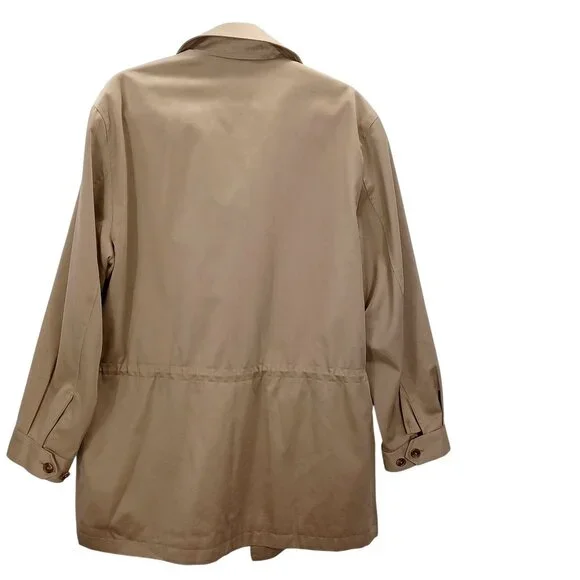 VTG Brooks Brothers Mens Med Classic Car Coat Chore Jacket Khaki/Plaid Hong Kong - Picture 2 of 13